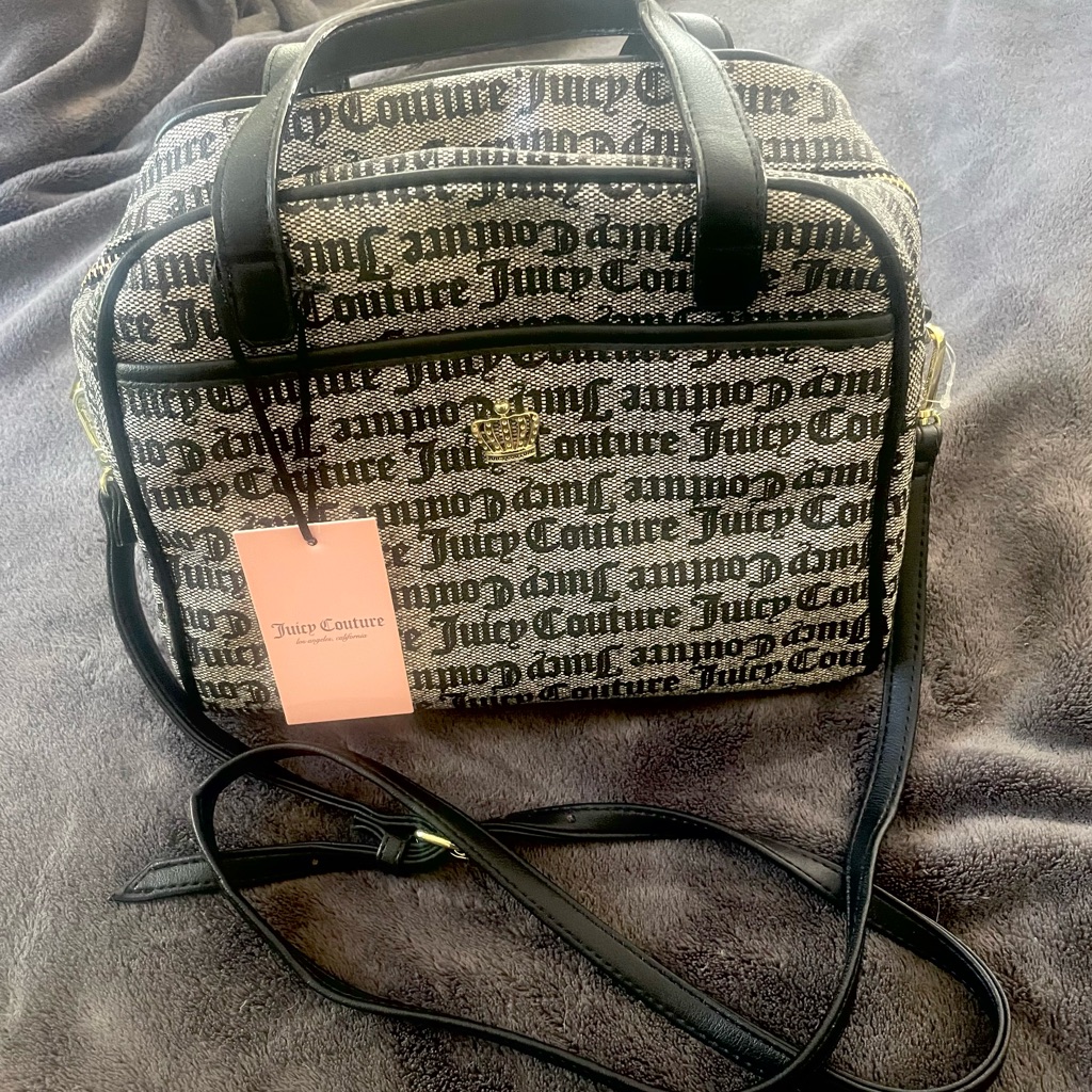 Nwt Juicy Couture Gothic Status Black Crown Royal Satchel